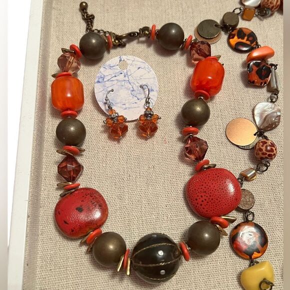 Vintage Jewelry Bundle Lot Orange - Picture 2 of 5